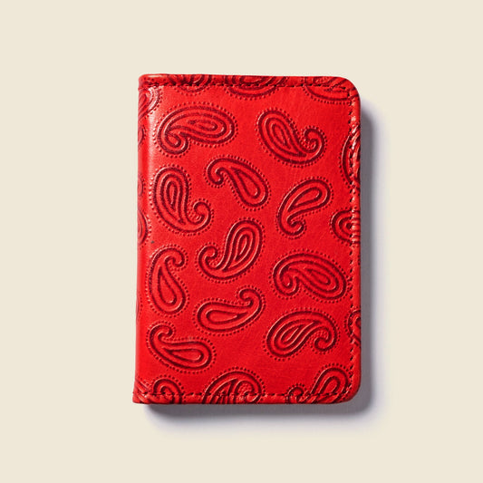 Compact Bifold with RFID Protection - Red Paisley