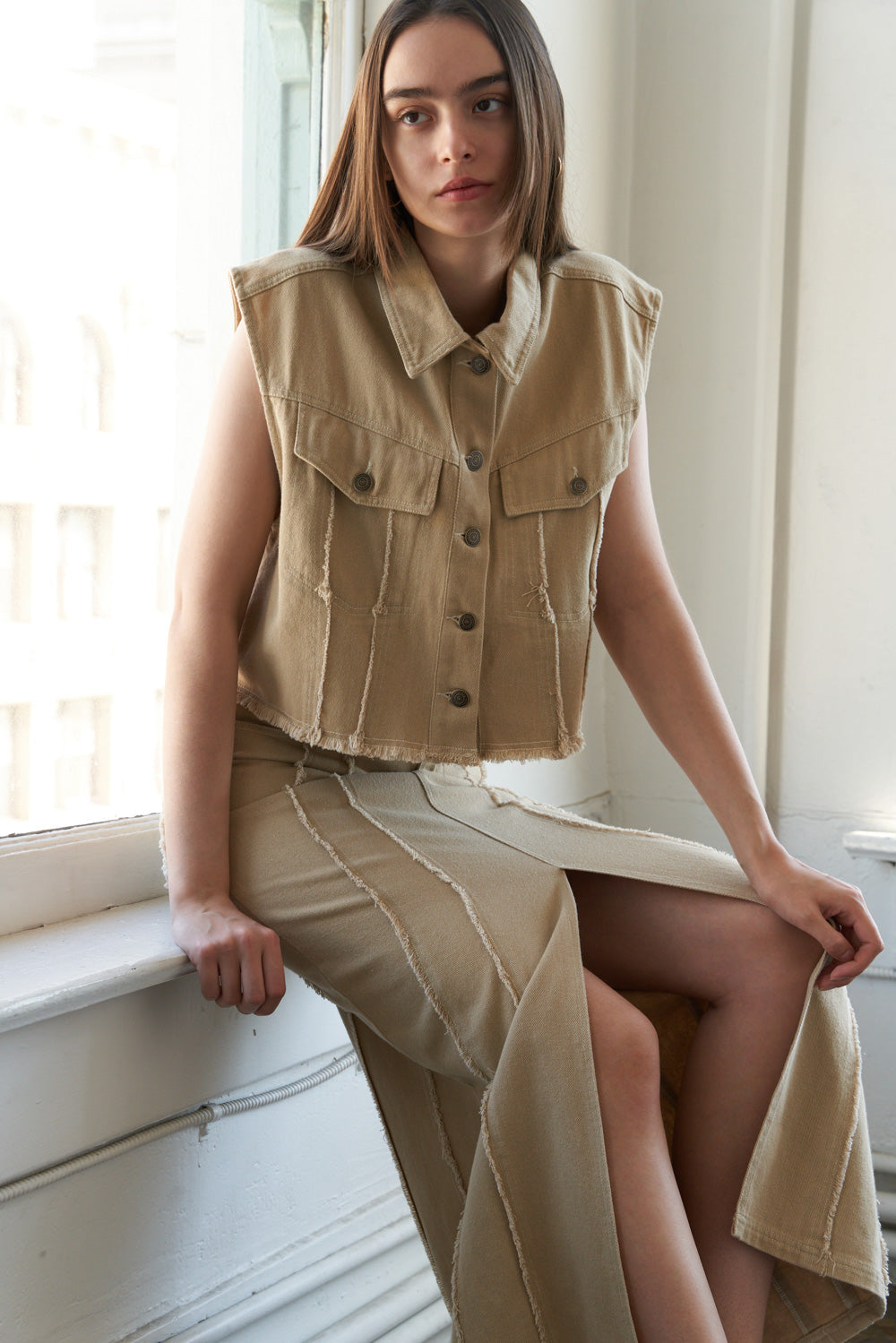 BETWEEN THE PAGES WOVEN TWILL VEST - Concordia Style Boutique