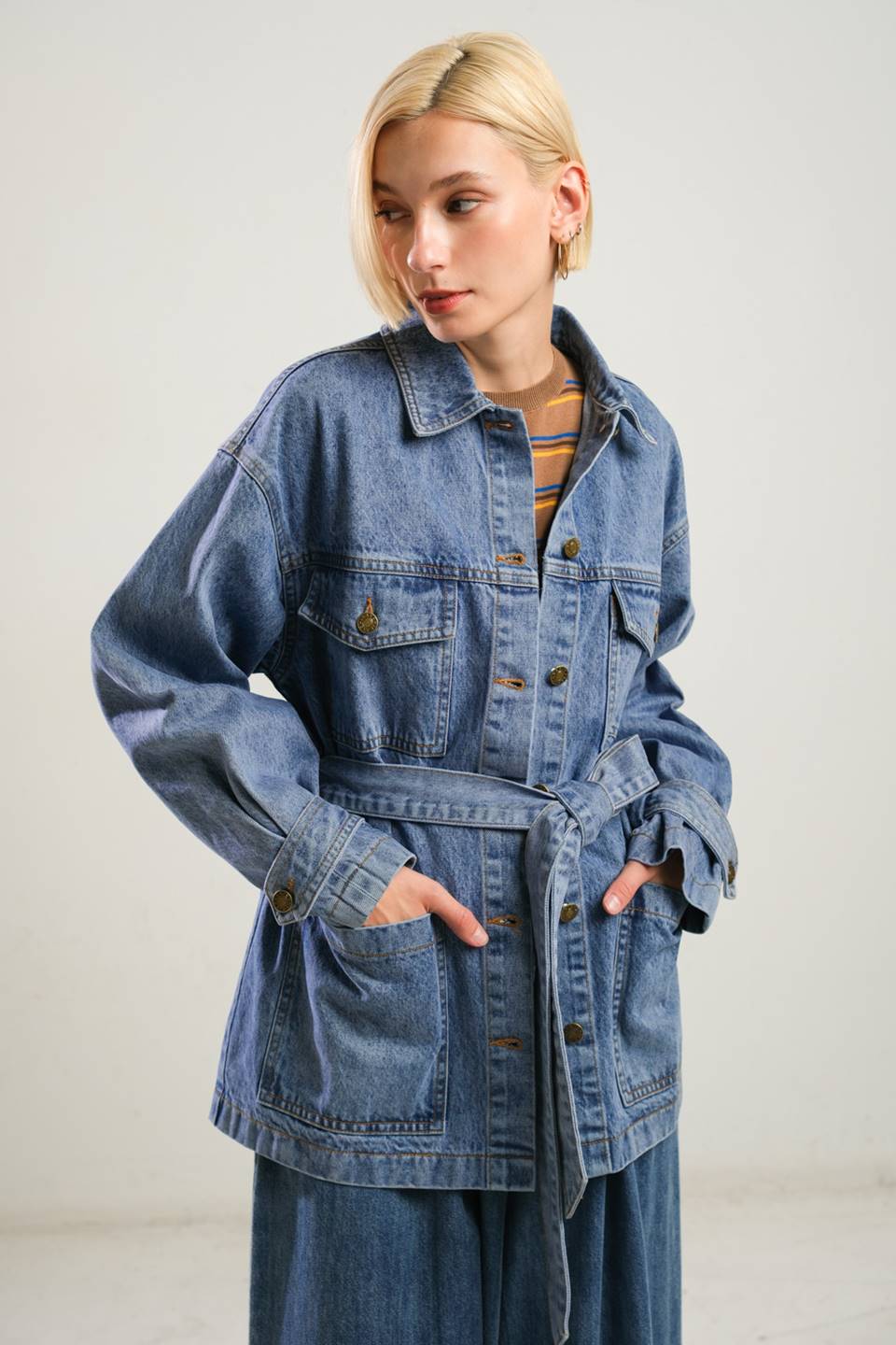 BREATHTAKING CHARM DENIM MIDI JACKET - Concordia Style Boutique