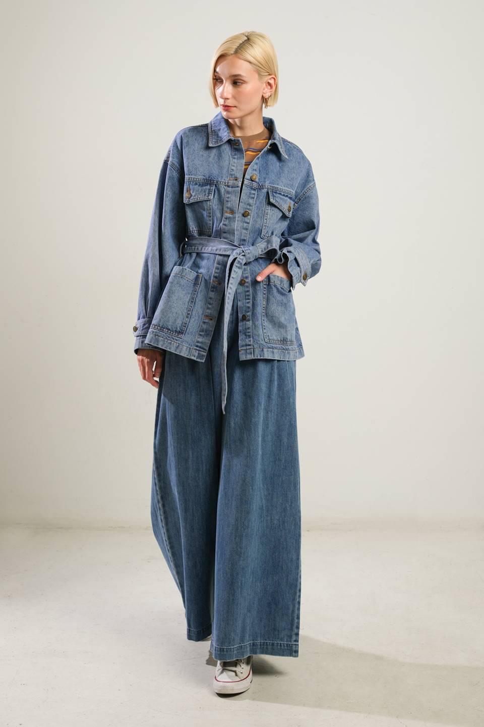 BREATHTAKING CHARM DENIM MIDI JACKET - Concordia Style Boutique