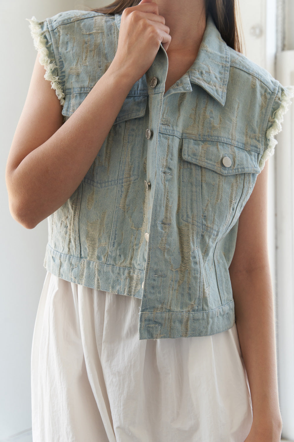 BLESSED LIFT DENIM VEST - Concordia Style Boutique