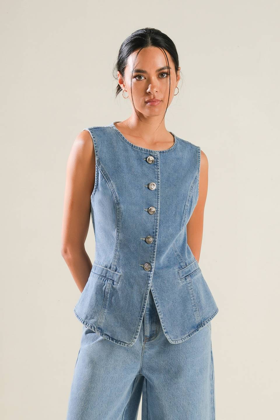 ADVENTURE AWAITS DENIM VEST - Concordia Style Boutique