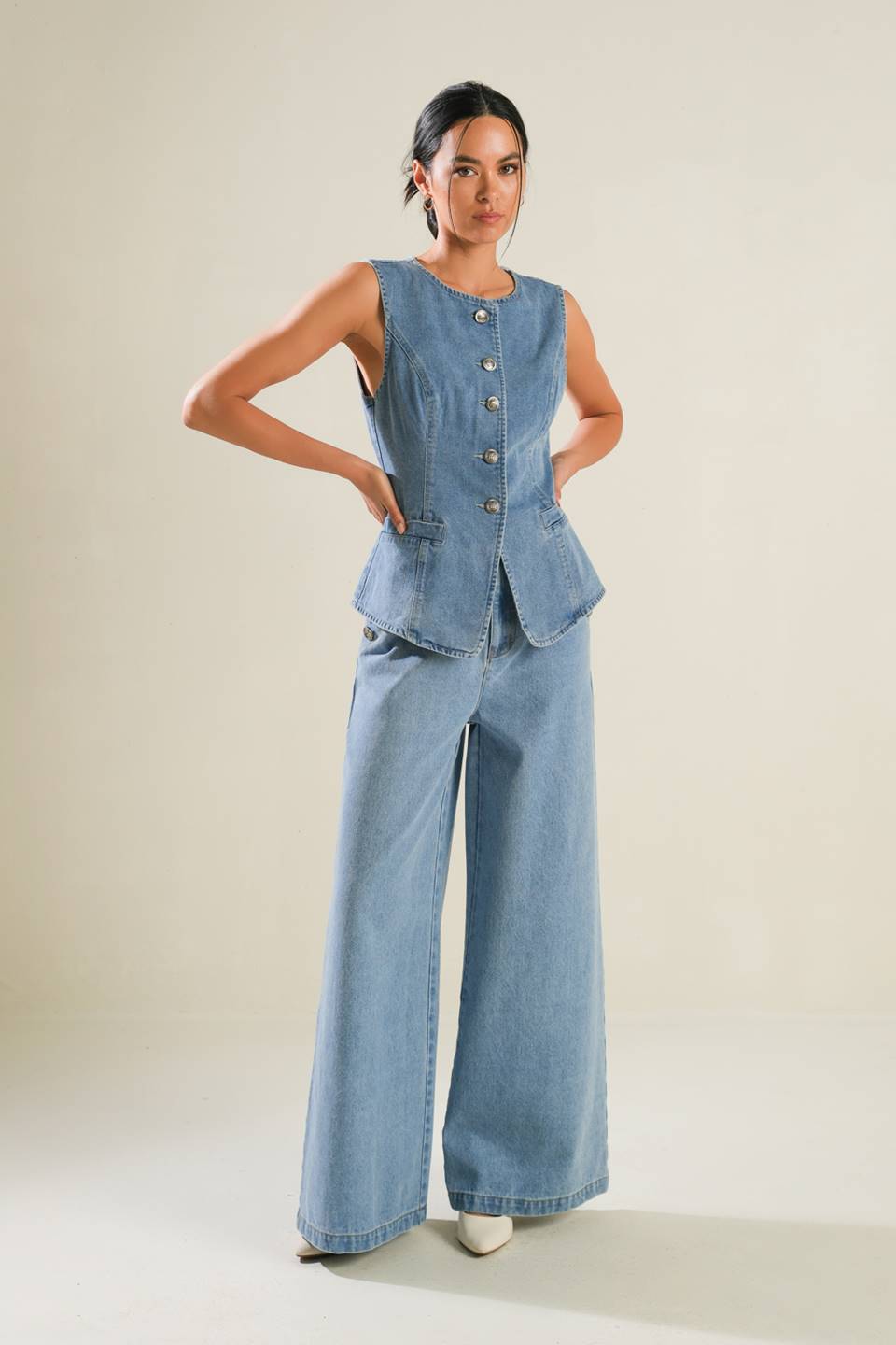 ADVENTURE AWAITS DENIM VEST - Concordia Style Boutique