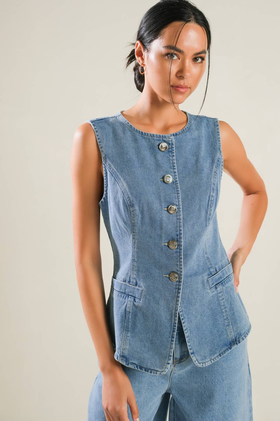 ADVENTURE AWAITS DENIM VEST - Concordia Style Boutique