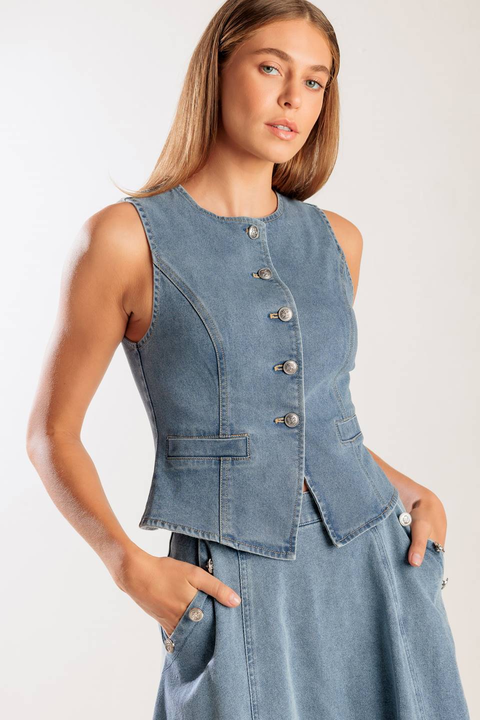 AT FIRST GLANCE DENIM VEST - Concordia Style Boutique