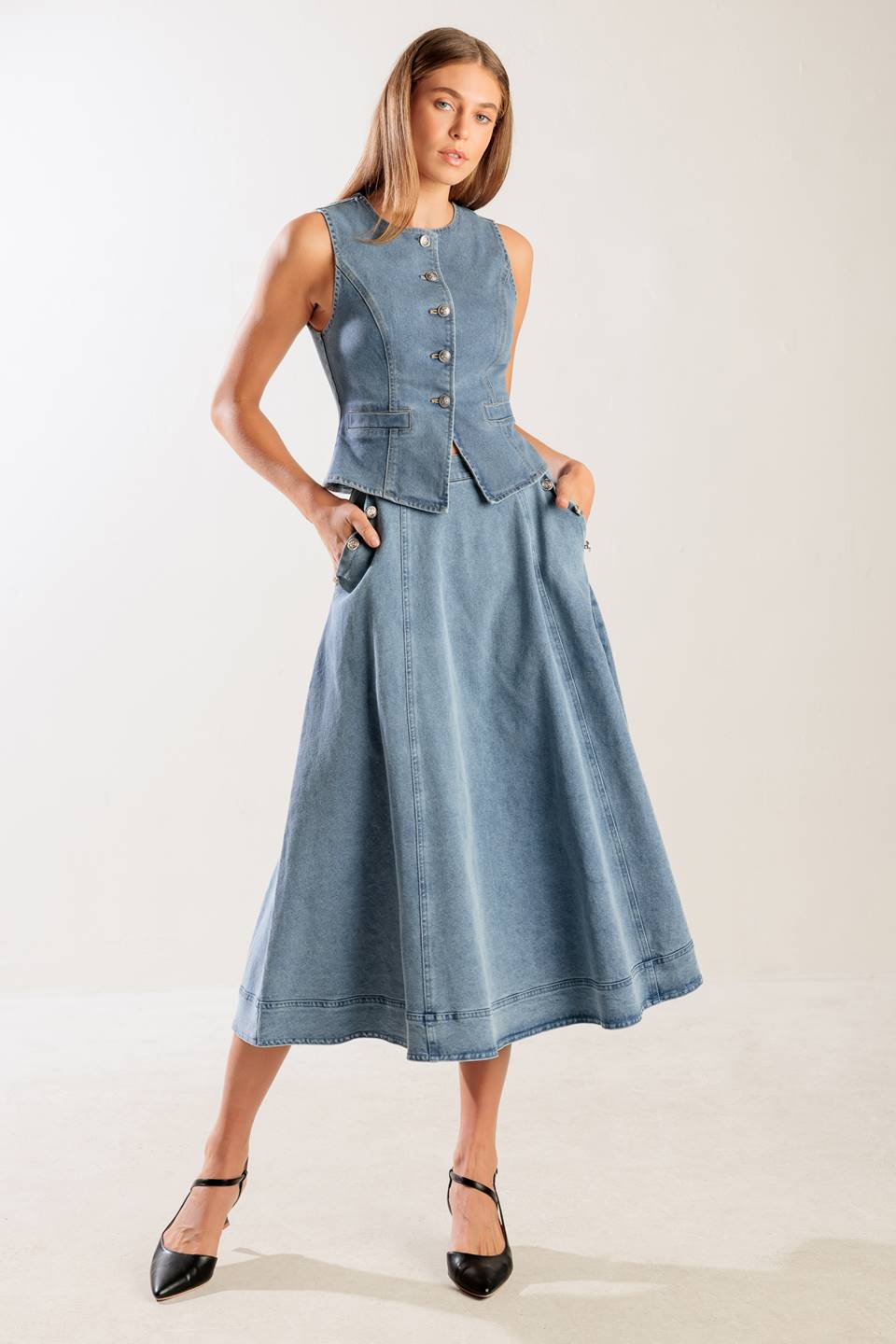 AT FIRST GLANCE DENIM VEST - Concordia Style Boutique