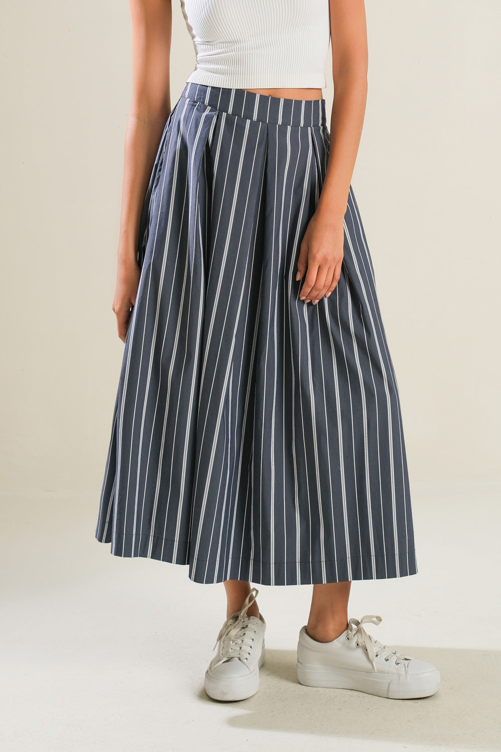 BEHIND THE GRIN WOVEN MIDI SKIRT - Concordia Style Boutique