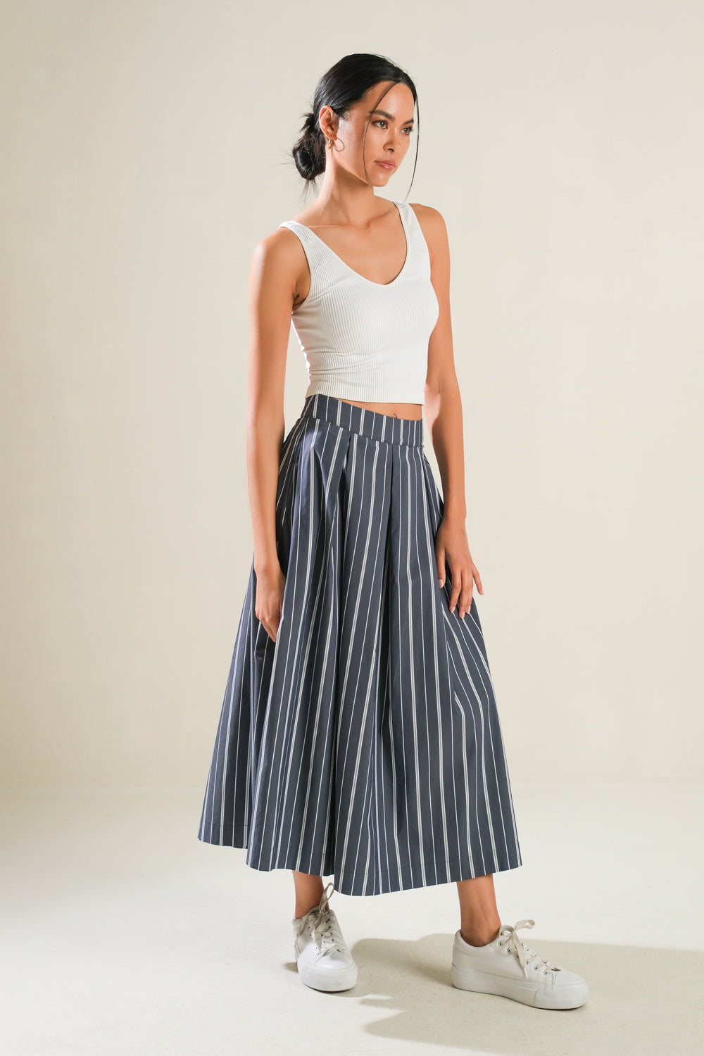 BEHIND THE GRIN WOVEN MIDI SKIRT - Concordia Style Boutique