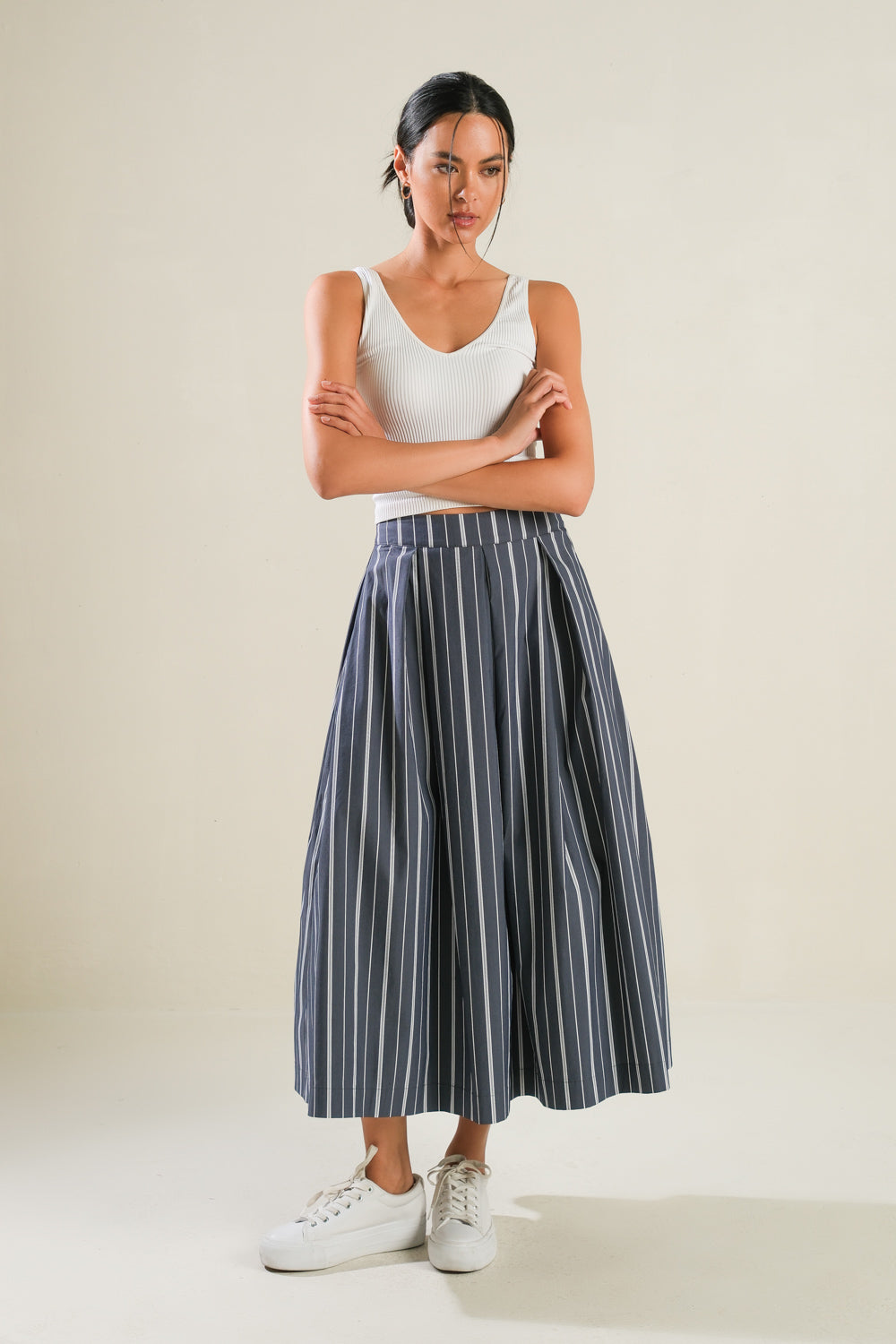 BEHIND THE GRIN WOVEN MIDI SKIRT - Concordia Style Boutique