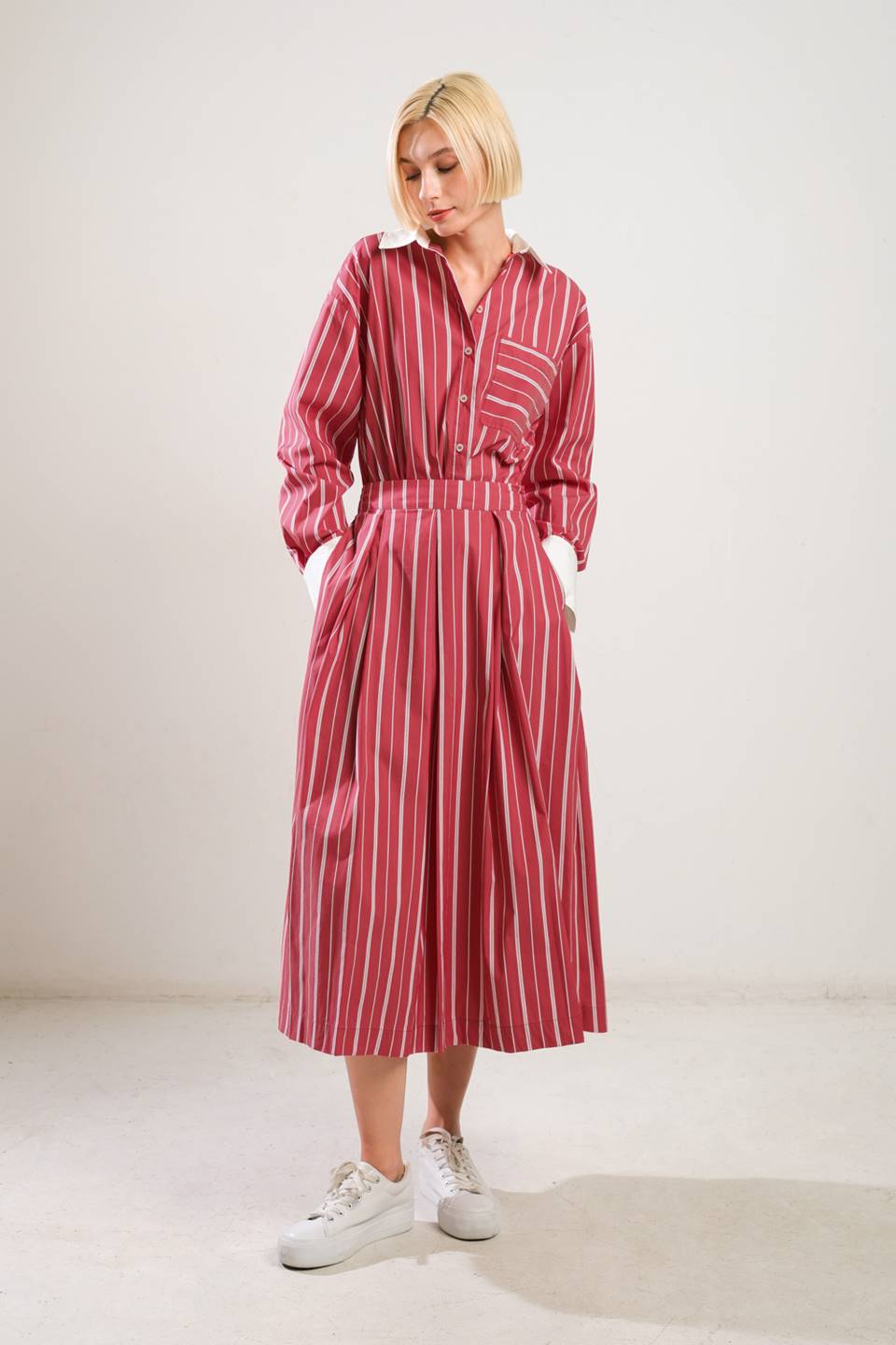 BEHIND THE GRIN WOVEN MIDI SKIRT - Concordia Style Boutique