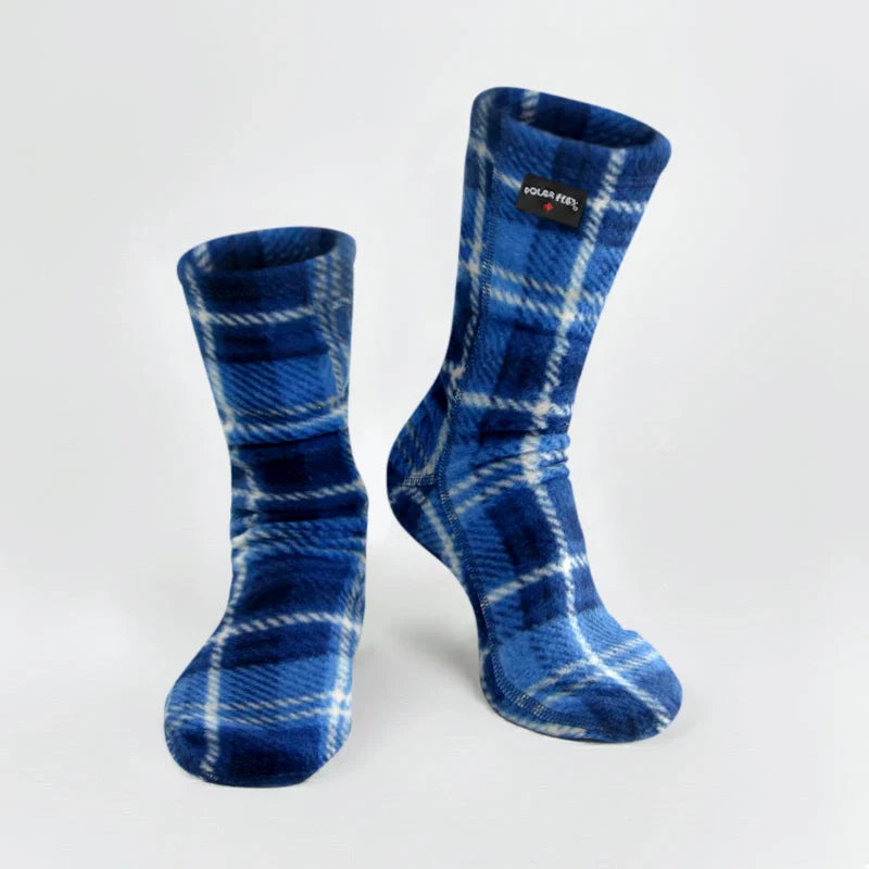 Polar Feet Fleece Socks - Blue Flannel