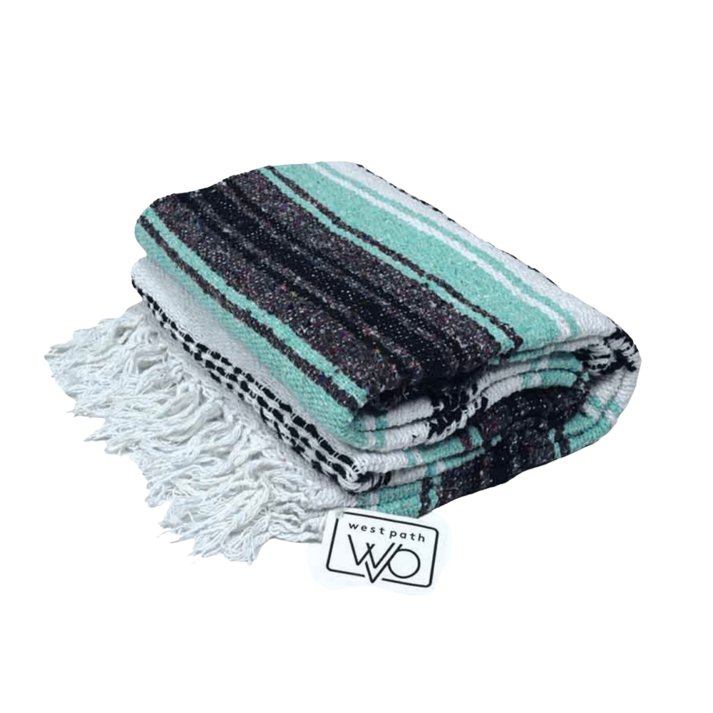 Mint & Grey Mexican Falsa Yoga Blanket - Concordia Style Boutique