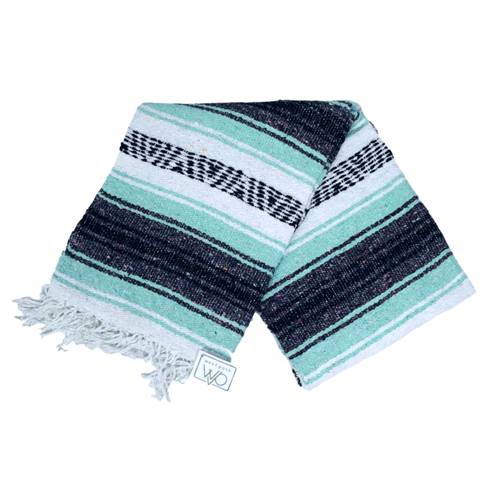 Mint & Grey Mexican Falsa Yoga Blanket - Concordia Style Boutique
