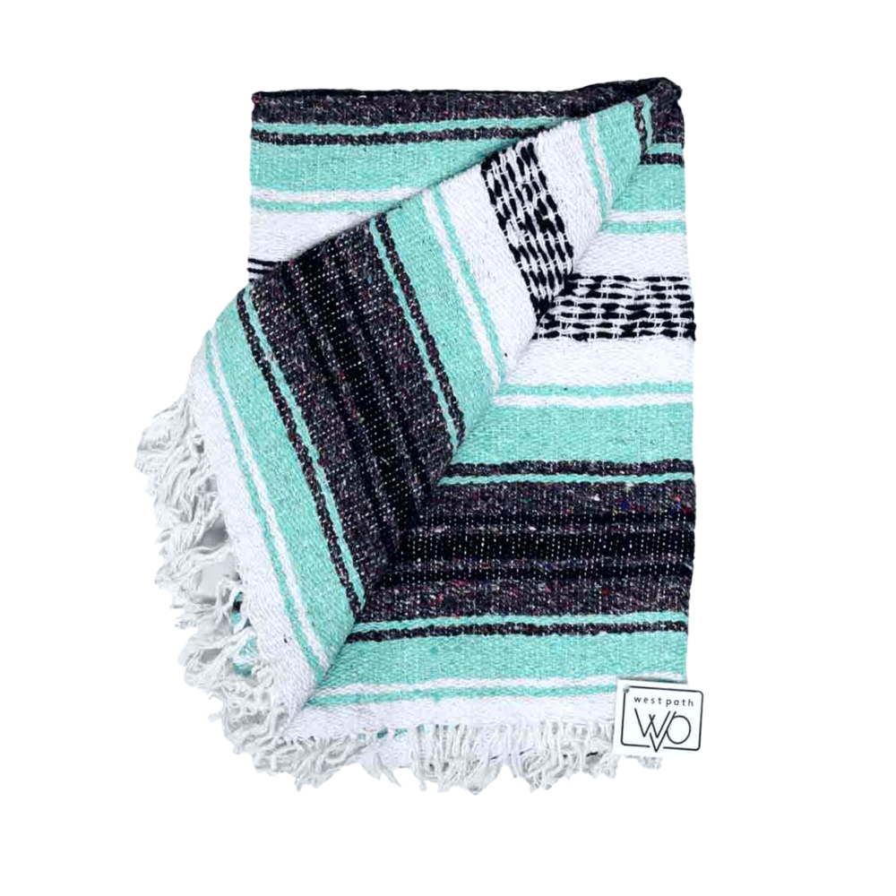 Mint & Grey Mexican Falsa Yoga Blanket - Concordia Style Boutique