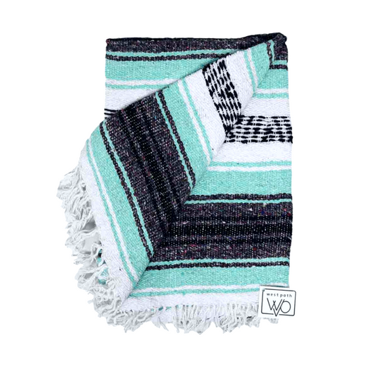 Mint & Grey Mexican Falsa Yoga Blanket - Concordia Style Boutique