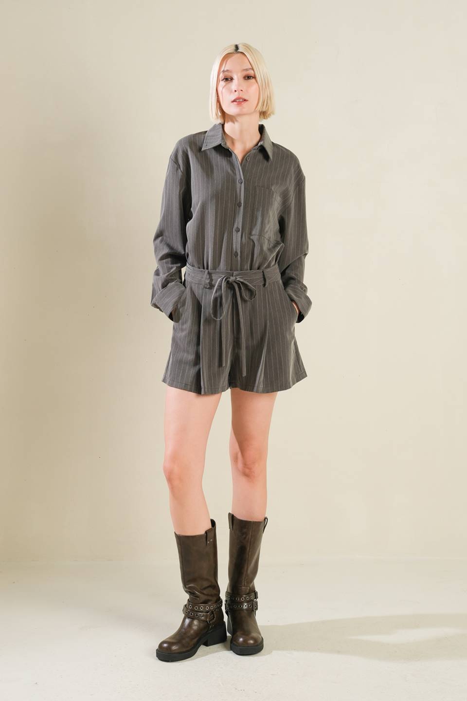 AM I OKAY WITH WOVEN ROMPER - Concordia Style Boutique