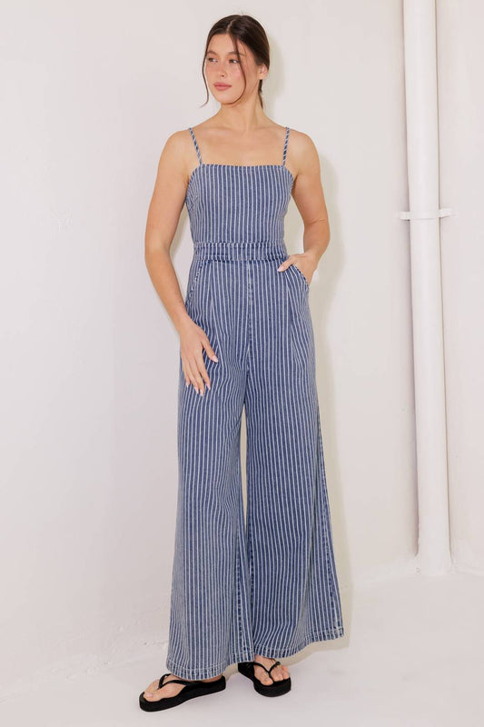BEGIN AGAIN BLUE DENIM JUMPSUIT - Concordia Style Boutique
