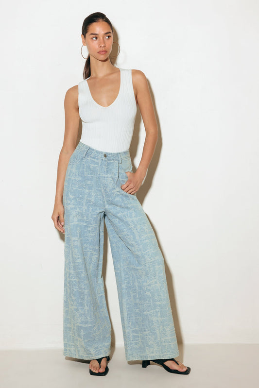 AIRY ROMANCE WIDE LEG DENIM PANTS - Concordia Style Boutique