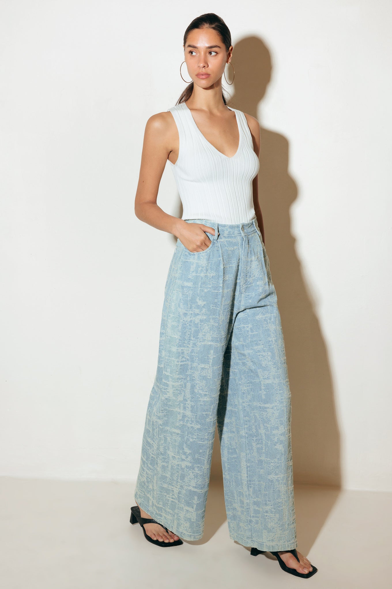 AIRY ROMANCE WIDE LEG DENIM PANTS - Concordia Style Boutique