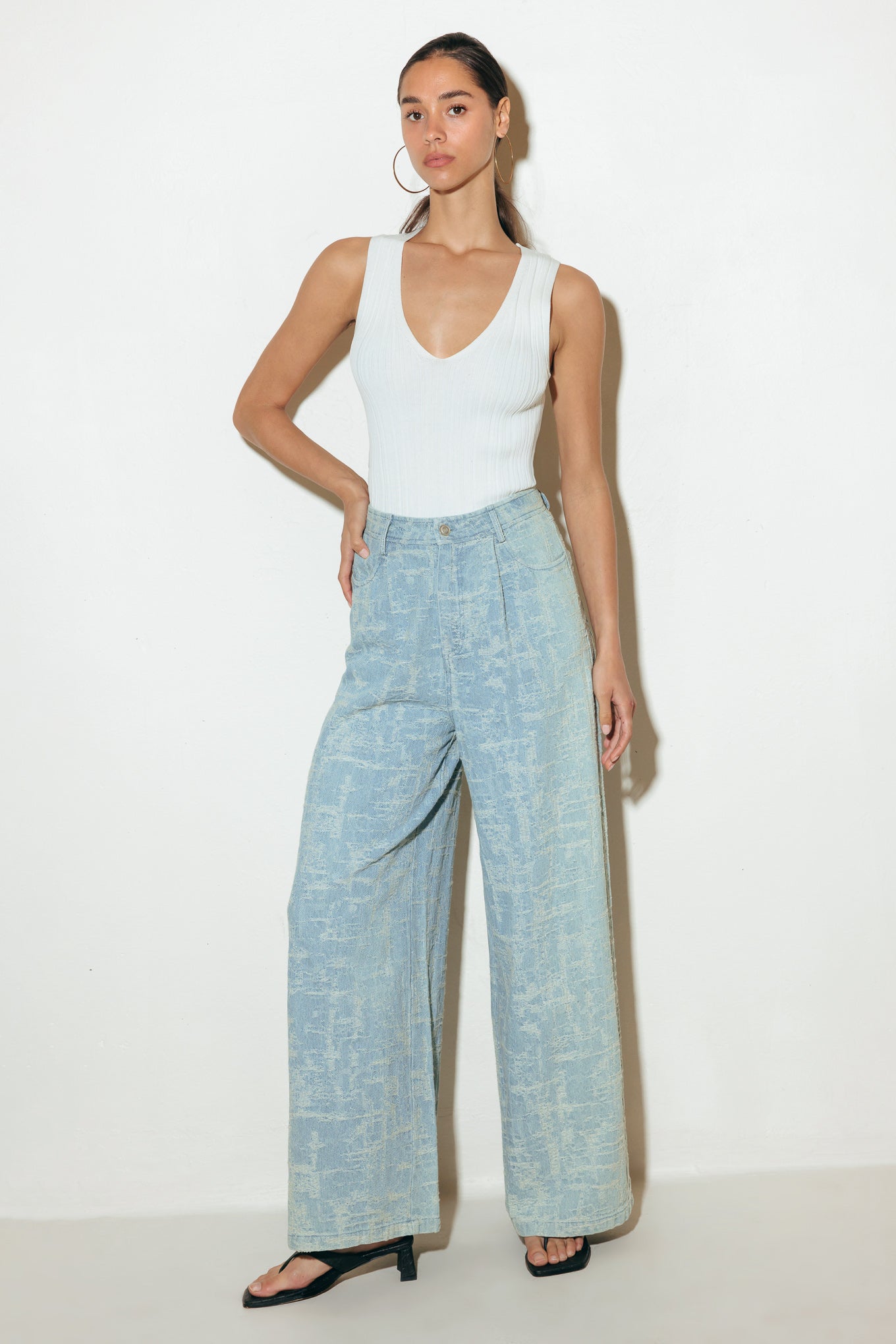 AIRY ROMANCE WIDE LEG DENIM PANTS - Concordia Style Boutique