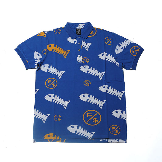 Fishscale Polo (Blue) - Concordia Style Boutique