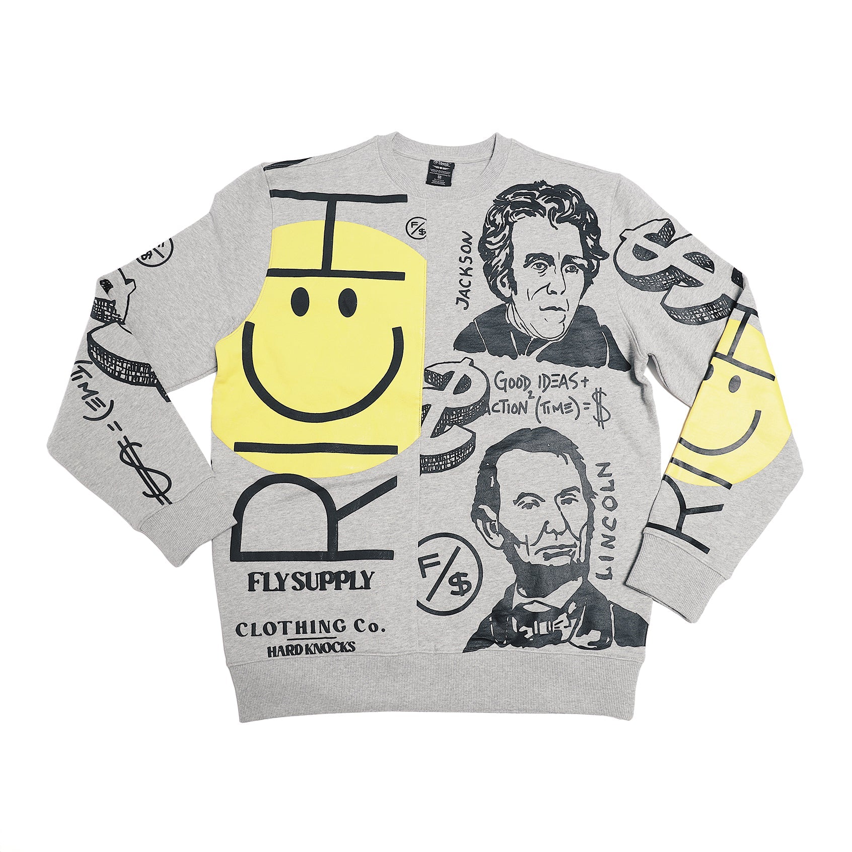 New Rich Crewneck Sweater (Heather Grey) - Concordia Style Boutique