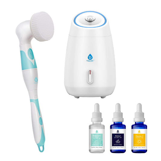 Pursonic Complete Spa & Skincare Bundle – Facial Steamer, Cleansing Brush, and Anti-Aging Serum Set - Concordia Style Boutique