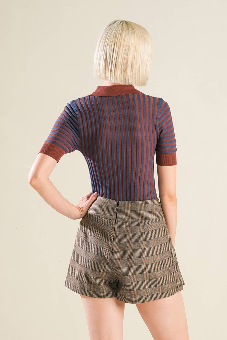 BLISSFUL STROLLS SWEATER POLO TOP - Concordia Style Boutique