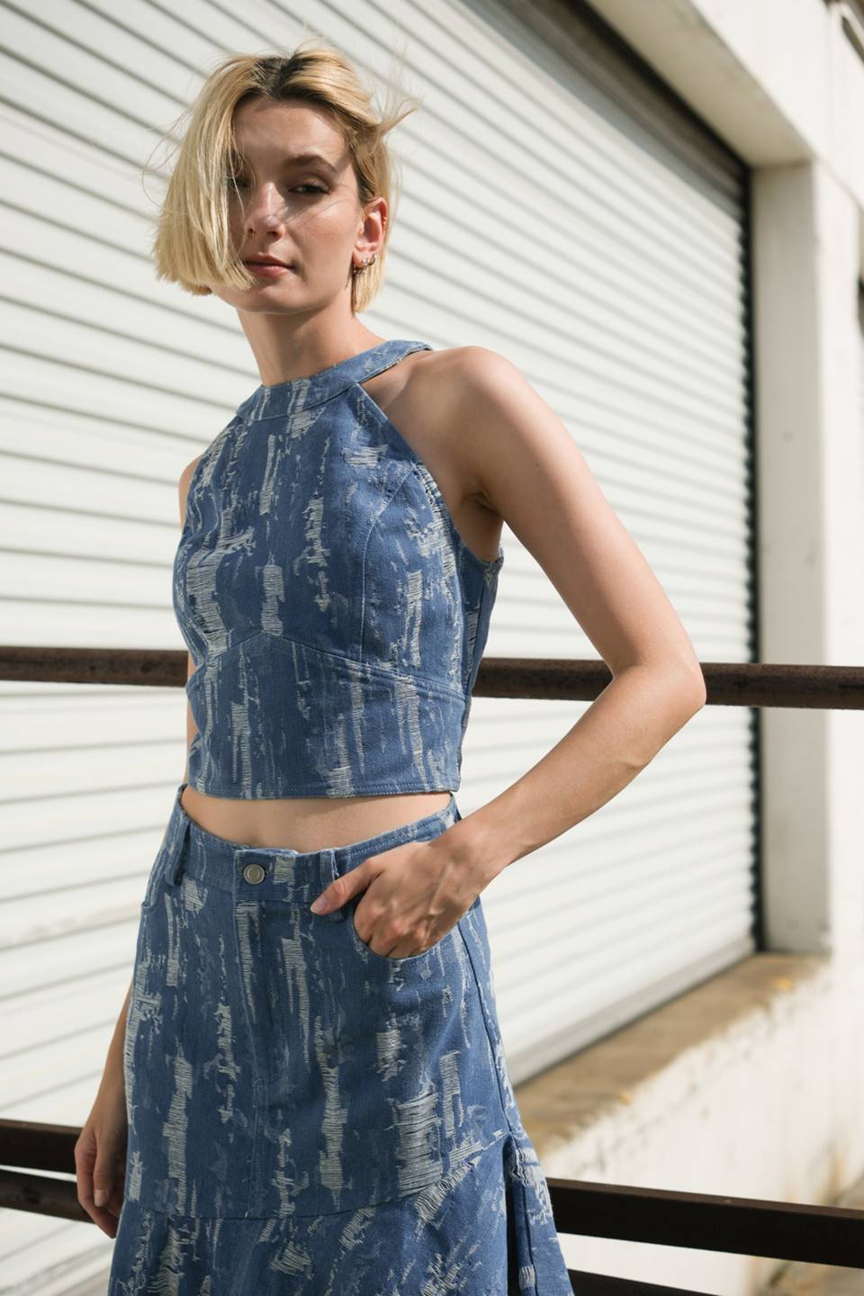 BREEZY ADORATION DENIM CROP TOP - Concordia Style Boutique