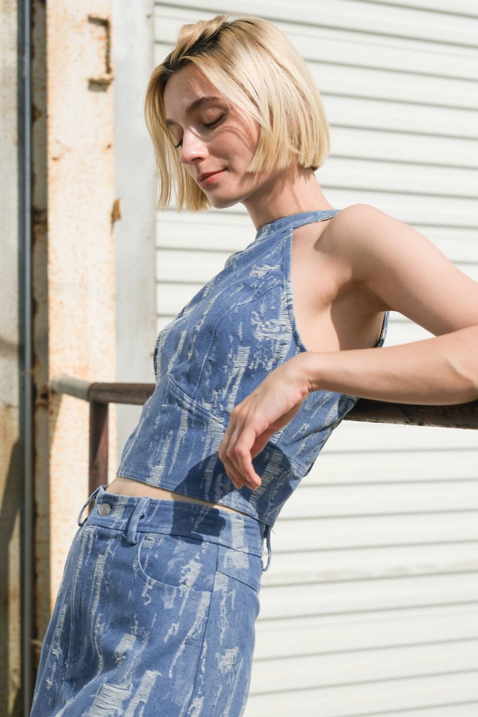 BREEZY ADORATION DENIM CROP TOP - Concordia Style Boutique