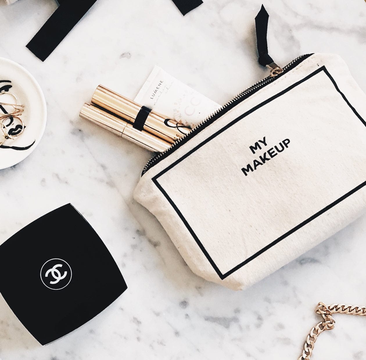 My Makeup Pouch, Coated Lining, Cream - Concordia Style Boutique