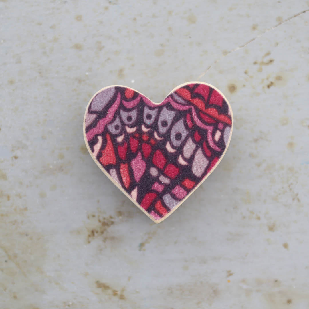 Fabric-Faced Wooden Hearts