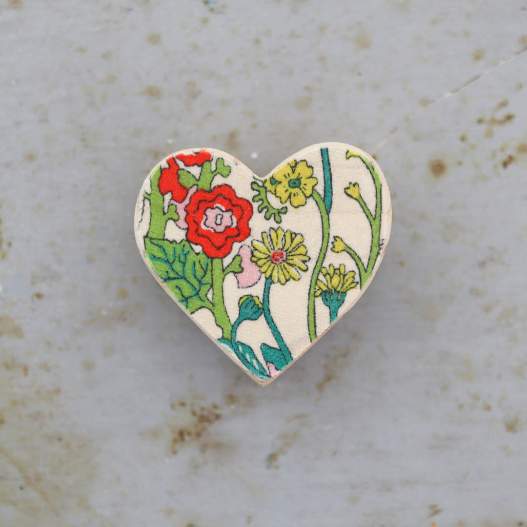 Fabric-Faced Wooden Hearts