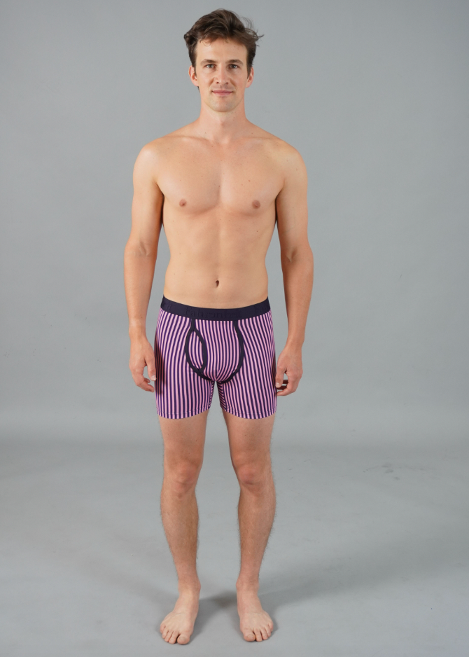 Newman Boxer Brief | Vertical Stripe Pink/Navy - Concordia Style Boutique