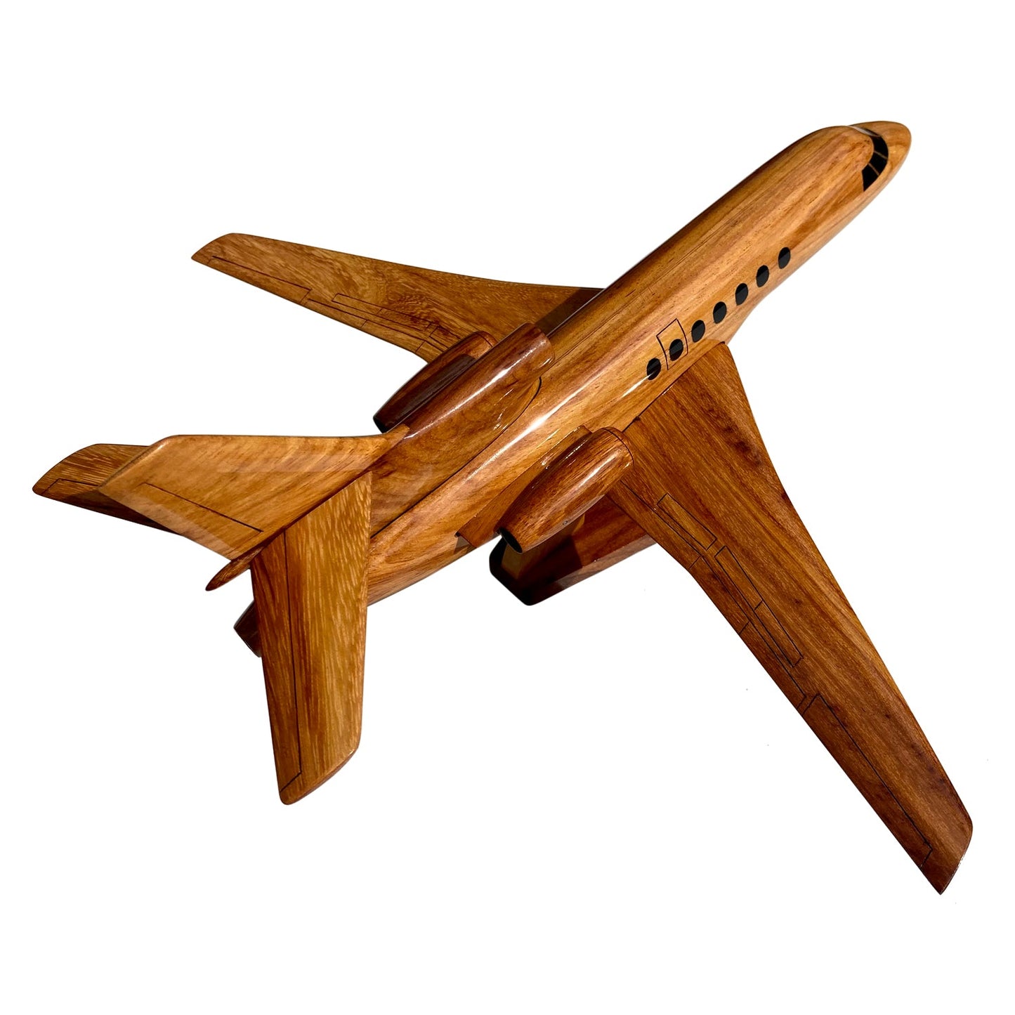 Falcon 50 Mahogany Wood Desktop Airplanes Model