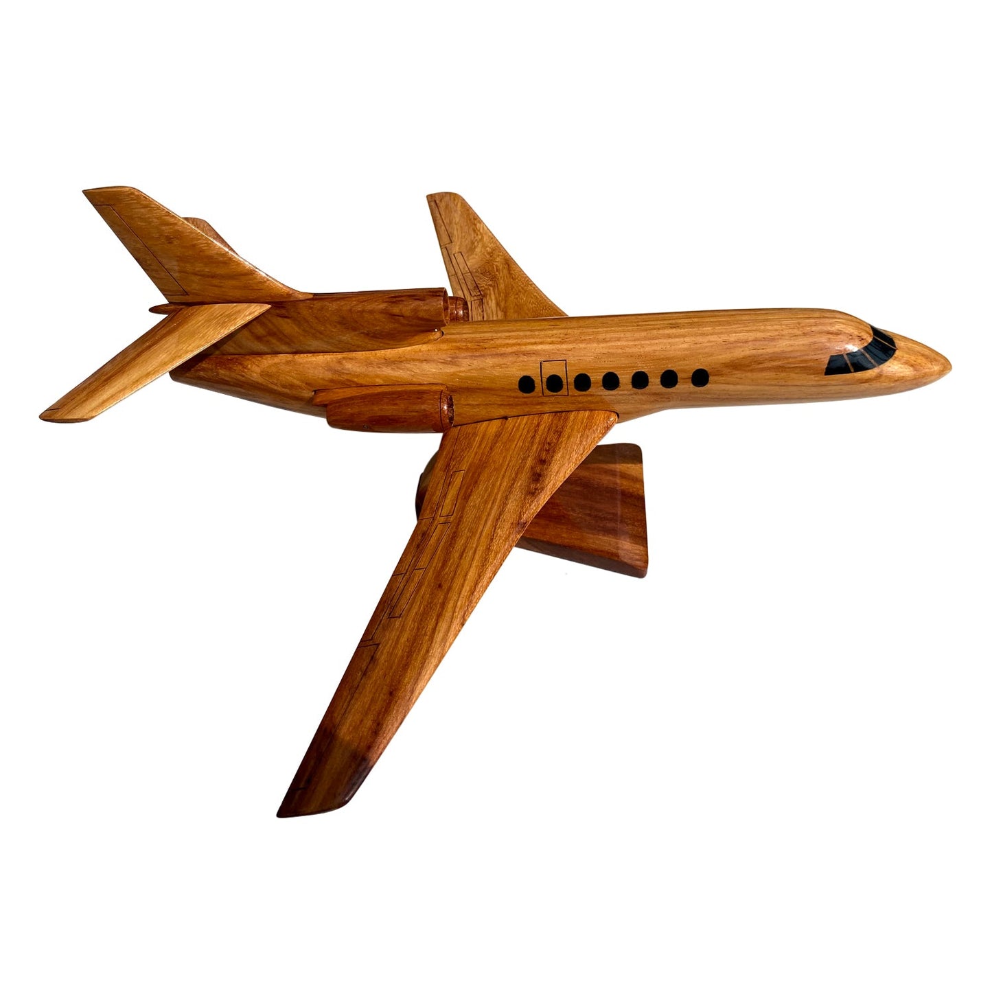 Falcon 50 Mahogany Wood Desktop Airplanes Model