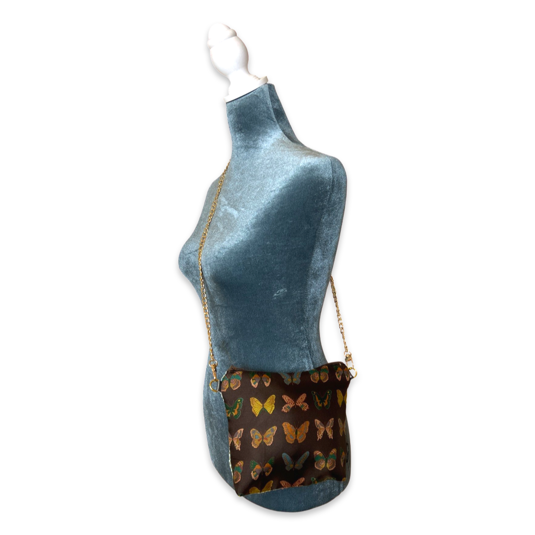 Farfalle Brown Vintage Scarf Crossbody Bag
