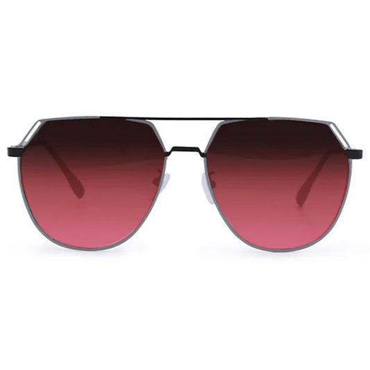 Farrah - Black Frame Ruby Lens Square Aviator Sunglasses - Concordia Style Boutique