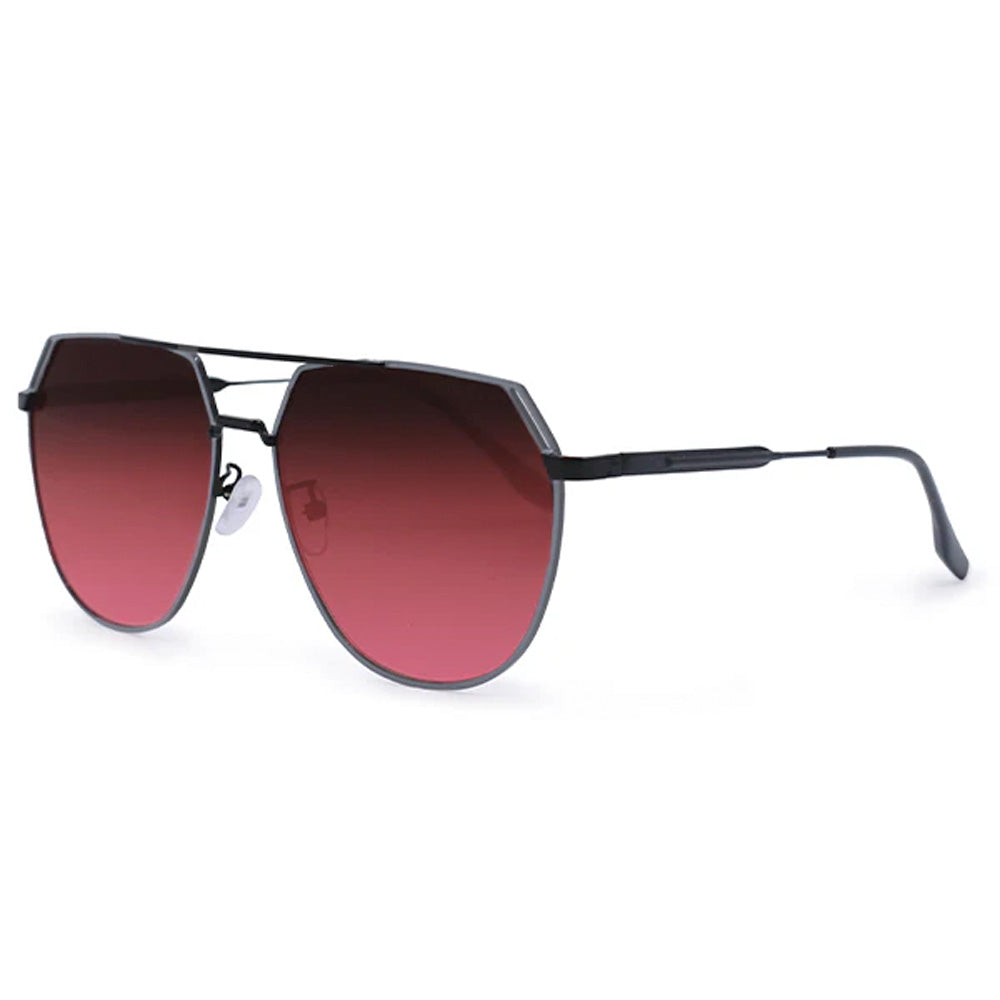 Farrah - Black Frame Ruby Lens Square Aviator Sunglasses - Concordia Style Boutique