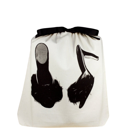 Feather Slippers Shoe Bag, Cream - Concordia Style Boutique