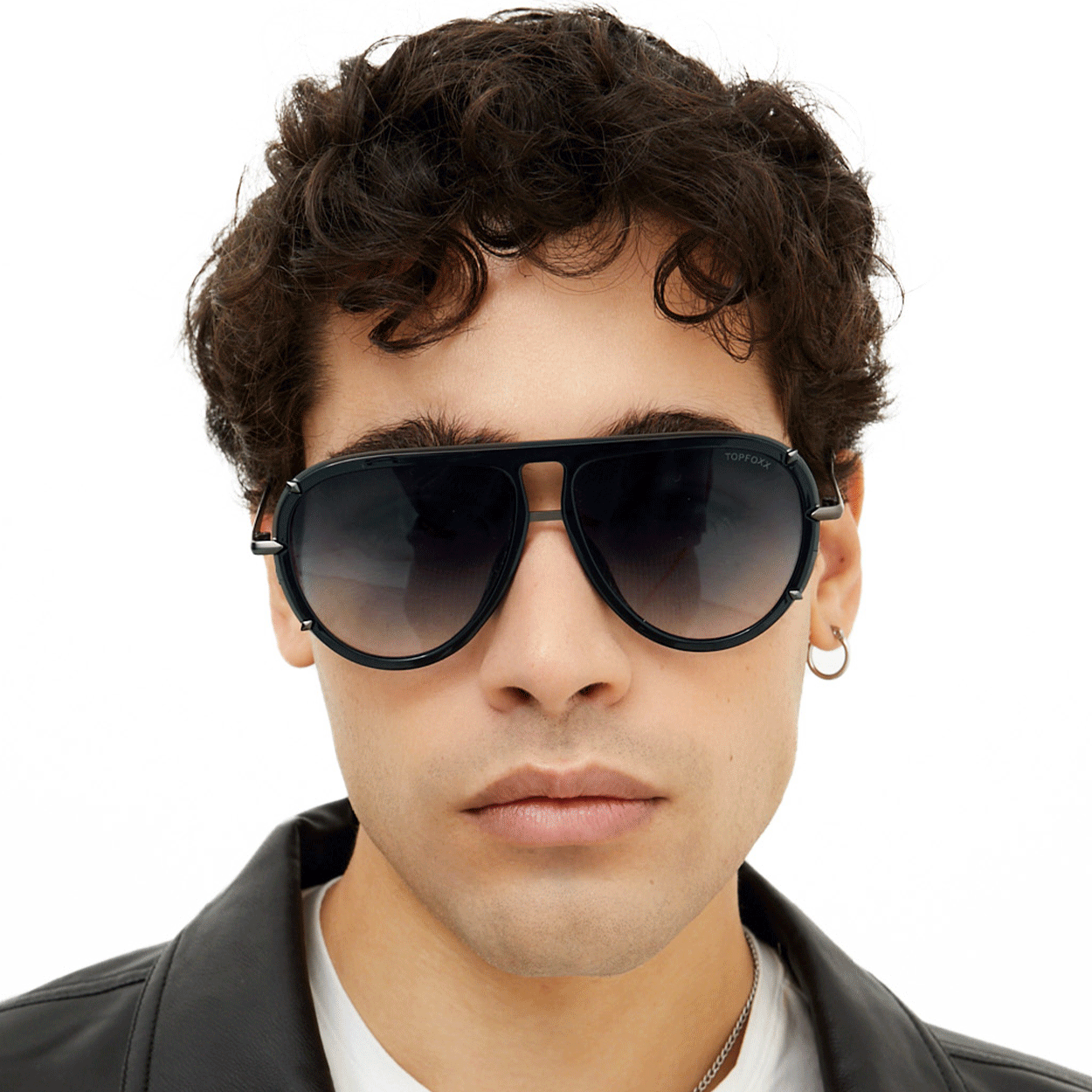 Ivy Luxe - Black Tangle-Free Round Aviator Sunglasses - Concordia Style Boutique