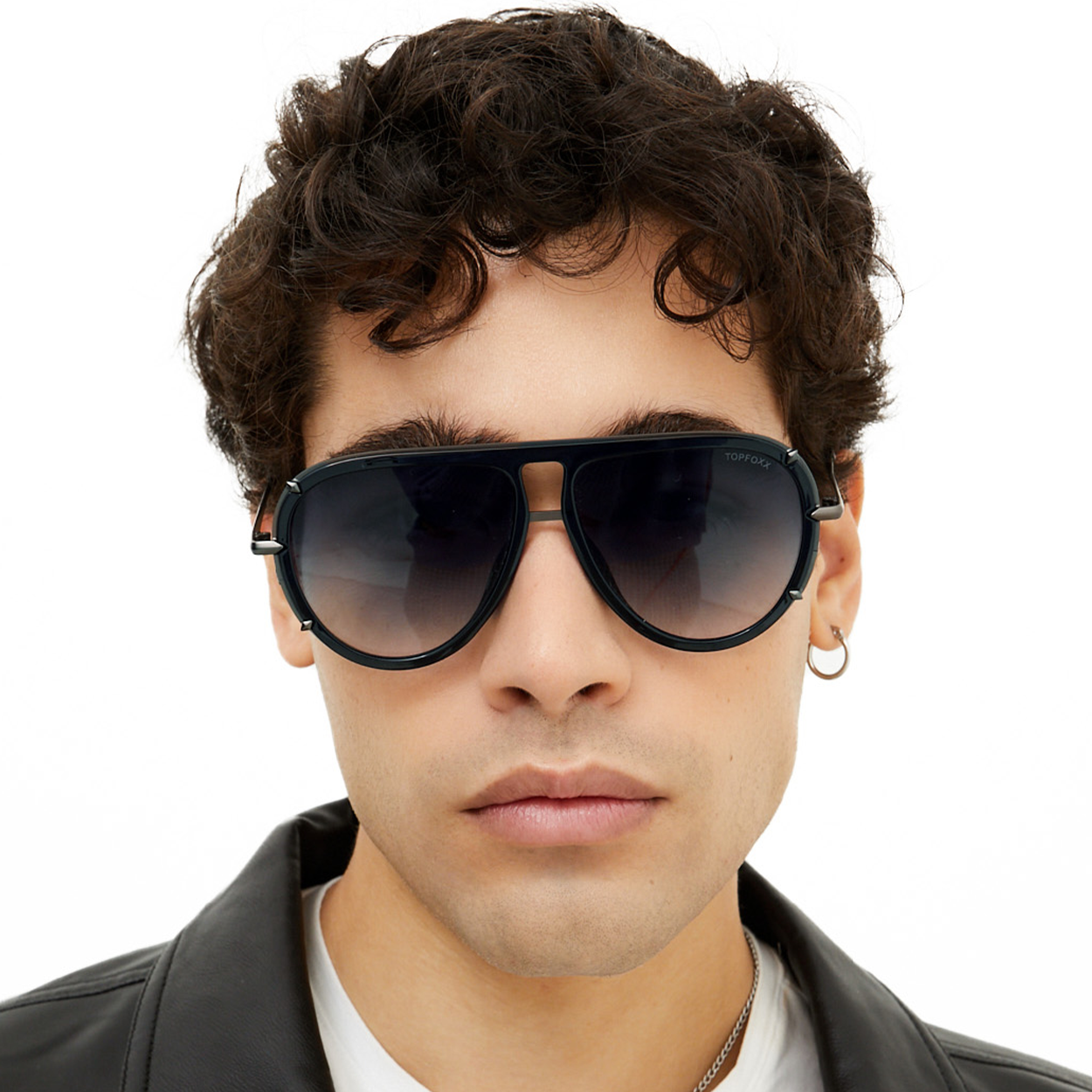 Ivy Luxe - Black Tangle-Free Round Aviator Sunglasses - Concordia Style Boutique
