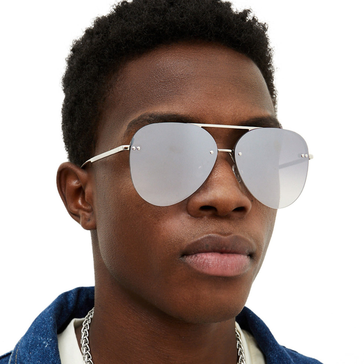 Smaller Megan 2 - Silver Metal Aviator Sunglasses - Concordia Style Boutique
