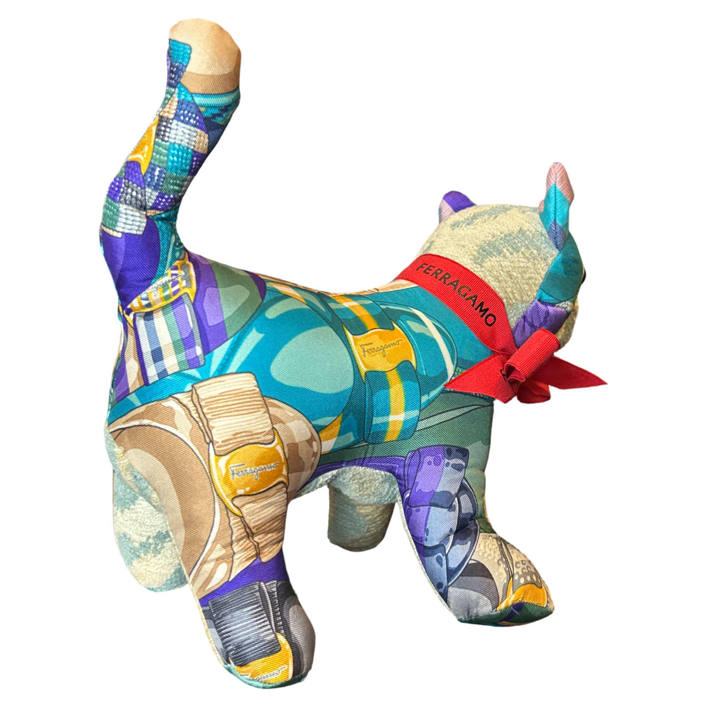 Varina Vintage Silk Scarf Patchwork Kitten