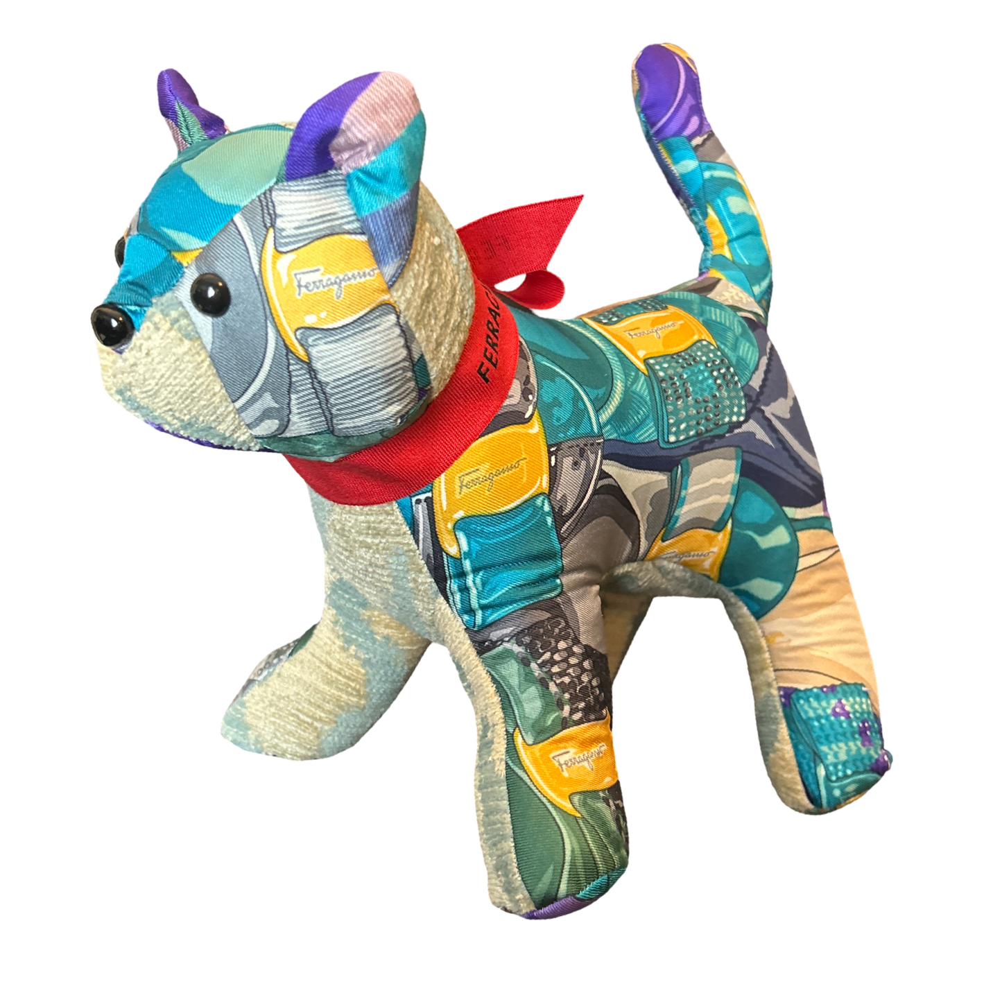 Varina Vintage Silk Scarf Patchwork Kitten