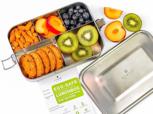 Stainless Steel Lunch Box, 5 Compartment, Leak Proof, 50 Oz - Concordia Style Boutique