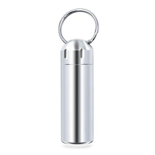 Pill Box Keychain - Waterproof - Single Chamber - Stainless Steel Pill Organizer for Outdoor Travel and Camping - Concordia Style Boutique
