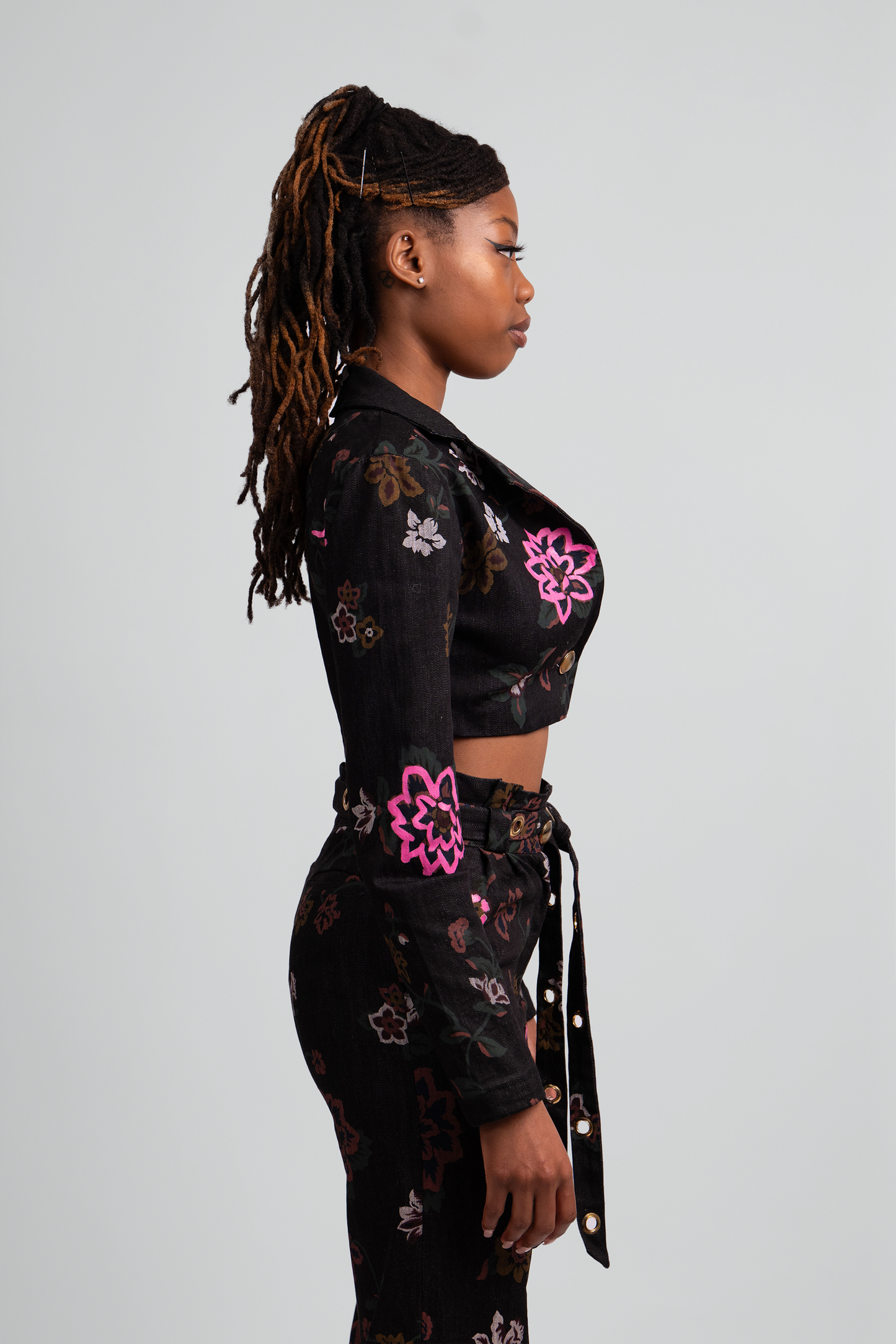 Flora Fitted Cropped Denim Set