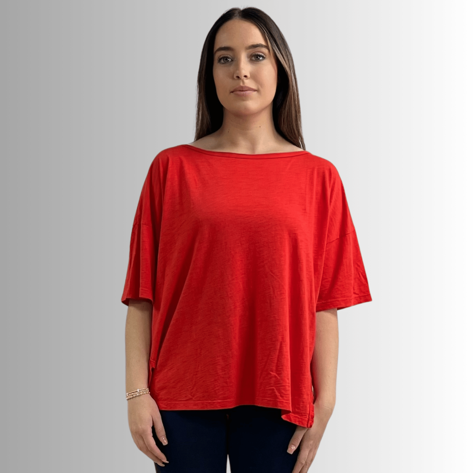 Aubree Cotton Garment Dyed Slub Top in Crimson Red - Concordia Style Boutique