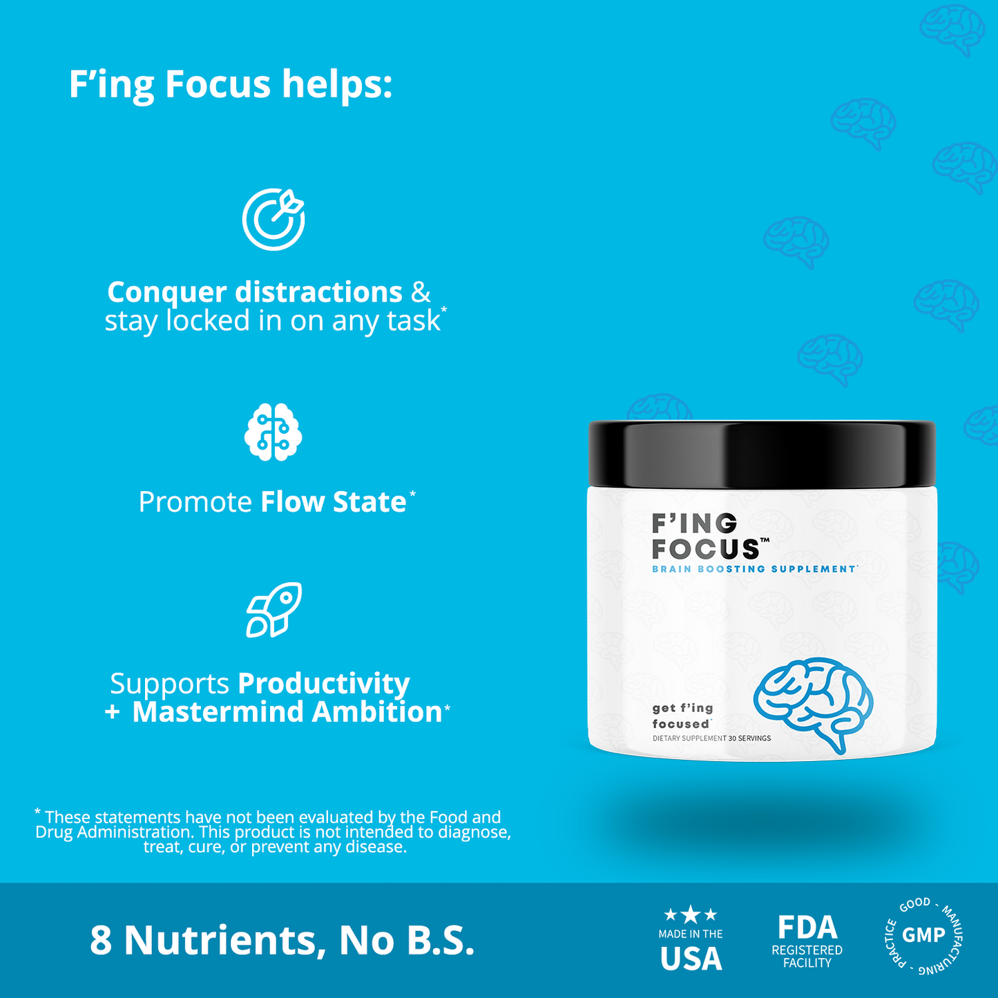 F'ing Focus Nootropic Drinks - Boost Concentration and Energy - Concordia Style Boutique